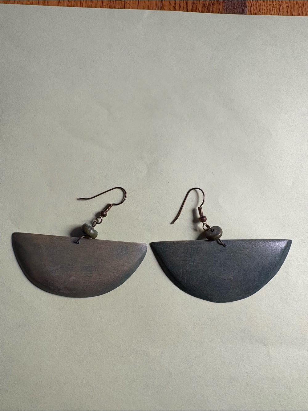 Semi-Circle Drop Earrings in Dark Bronze Tone